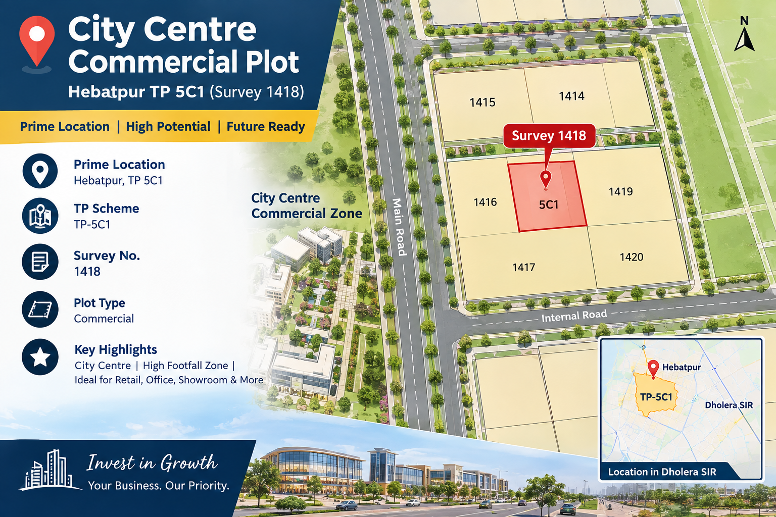 City Centre Commercial Plot - Hebatpur TP 5C1 (Survey 1418)
